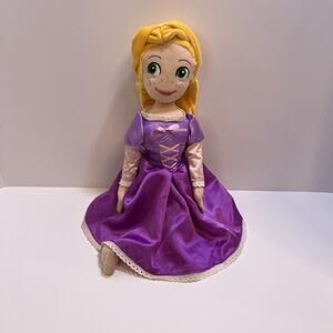 Disney Rapunzel Plush Doll Purple Dress Long Hair Collectible Toy‎